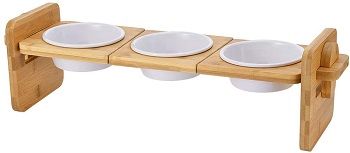 Petacc Elevated Cat Feeder with 3 Bowls