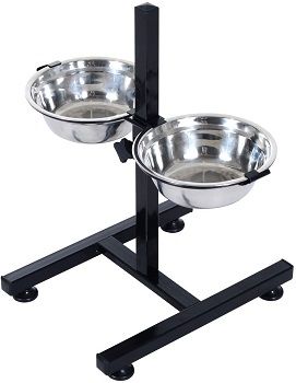 PawHut Stainless Steel Adjustable Elevated Double Diner review